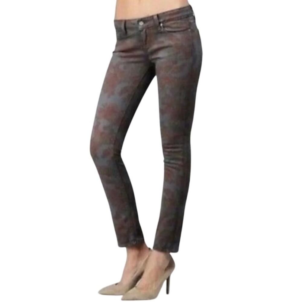 Paige 29 Skyline Ankle Peg Boho Chic Autumn Fall Floral Print Denim Jeans Pants